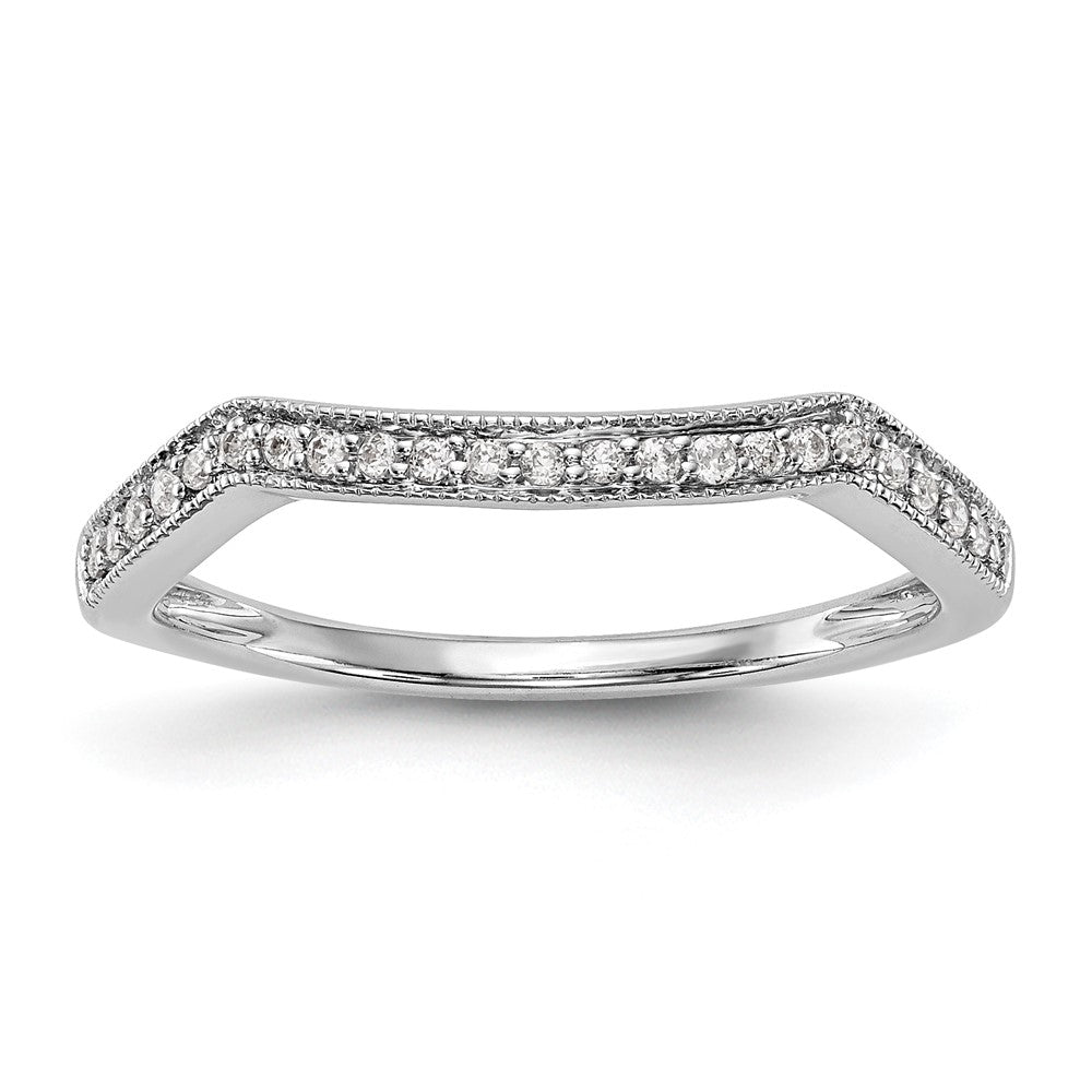 0.11ct. CZ Solid Real 14K White Gold Wedding Wedding Band Ring