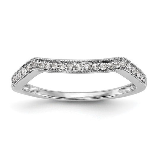 0.11ct. CZ Solid Real 14K White Gold Wedding Wedding Band Ring