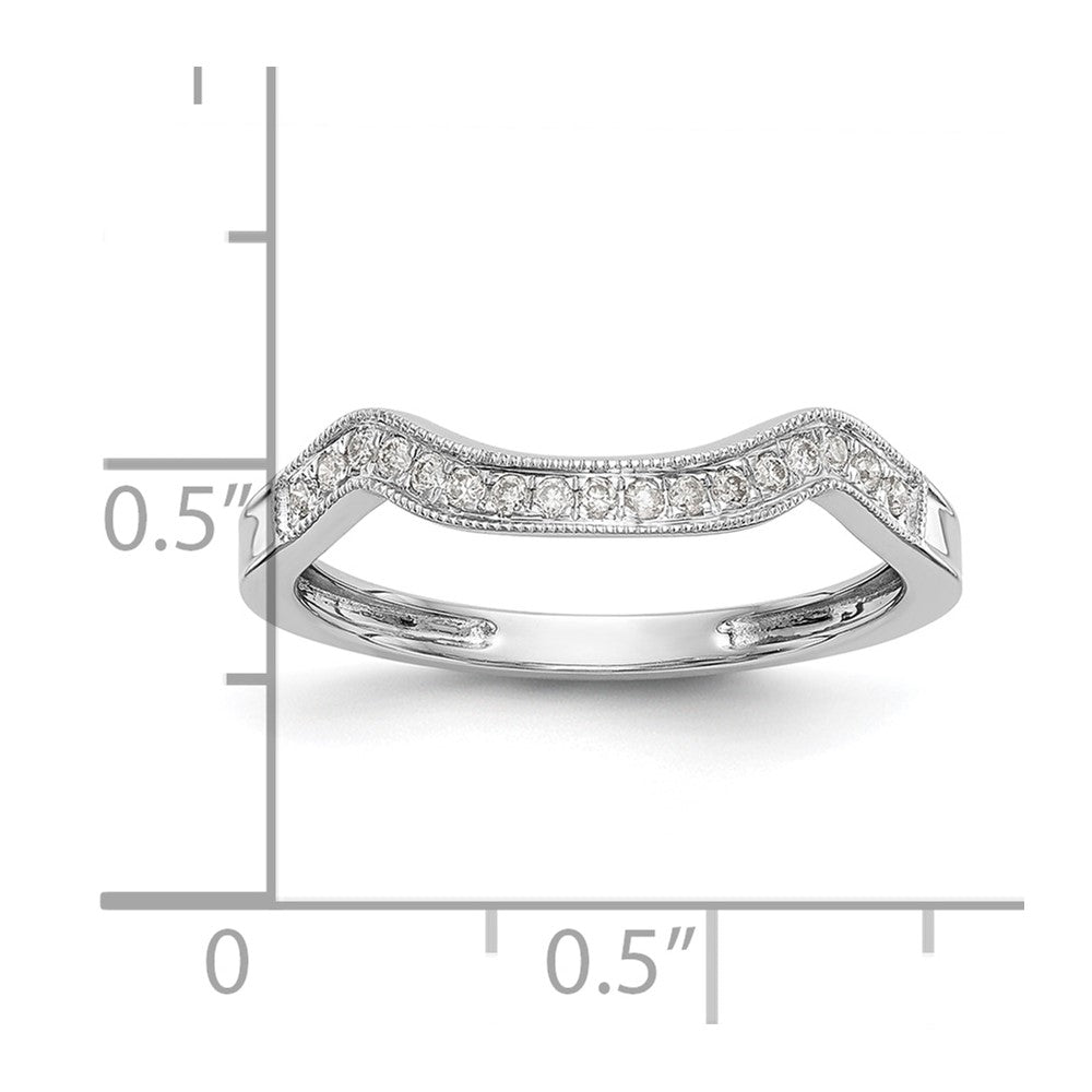 0.11ct. CZ Solid Real 14k White Gold Wedding Wedding Band Ring