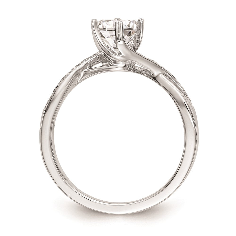 0.50ct. CZ Solid Real 14k White Gold Round By-Pass Engagement Ring