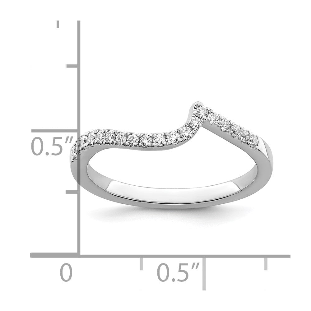 0.19ct. CZ Solid Real 14k White Gold Contoured Wedding Wedding Band Ring