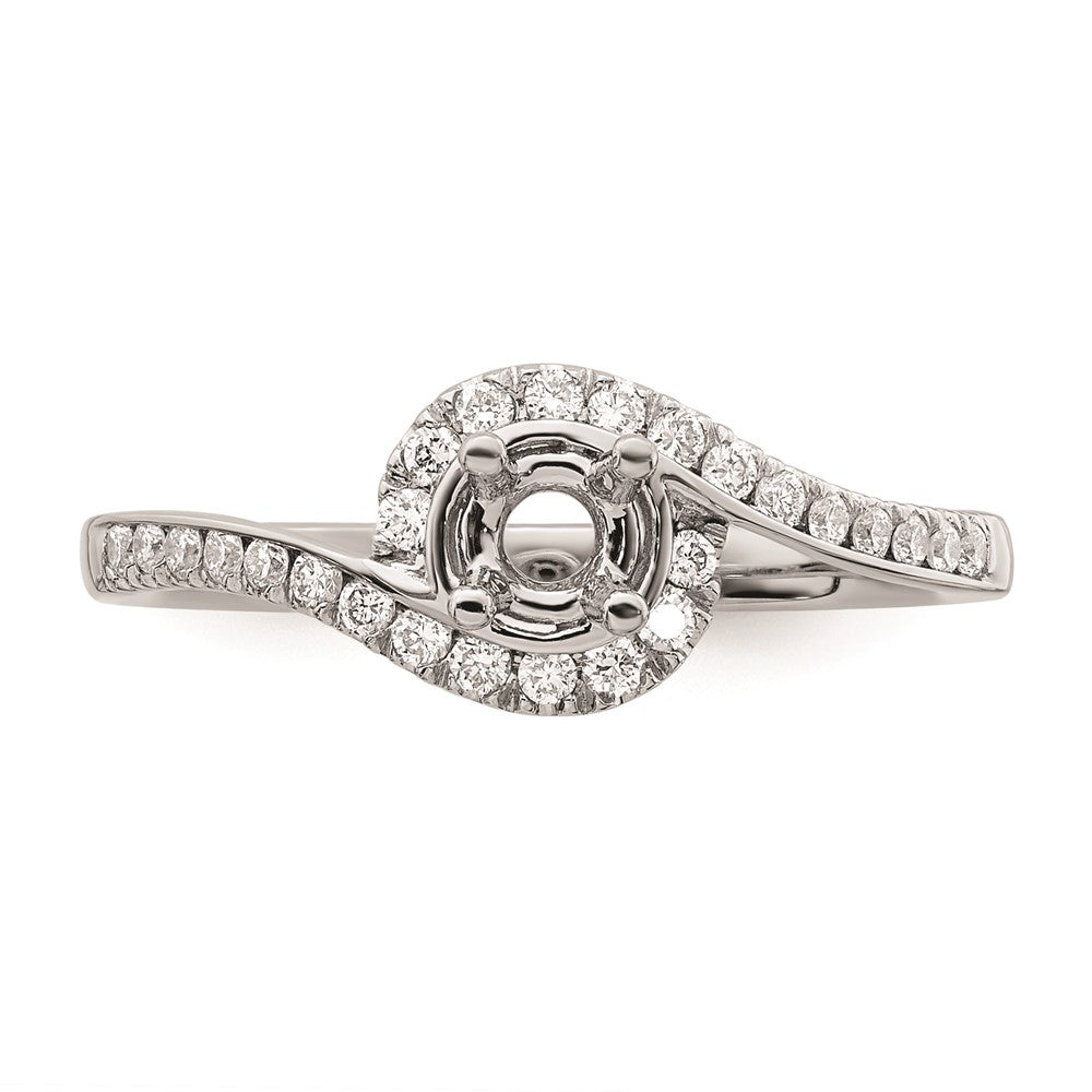 0.33ct. CZ Solid Real 14k White Gold Round By-Pass Engagement Ring