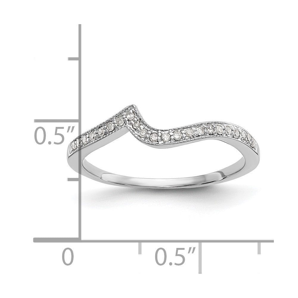 0.10ct. CZ Solid Real 14k White Gold Wedding Wedding Band Ring