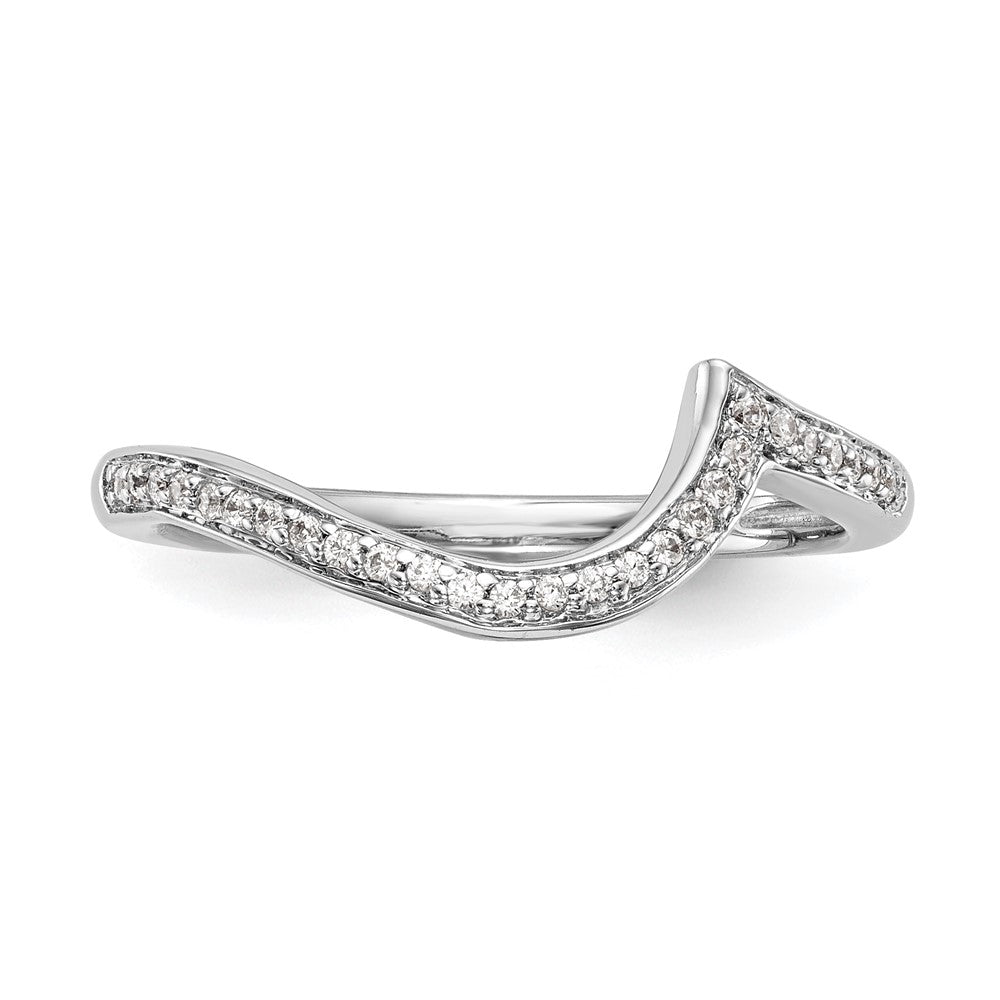 0.11ct. CZ Solid Real 14k White Gold Wedding Wedding Band Ring