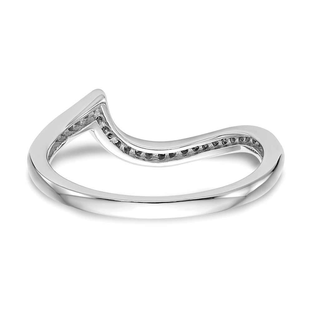 0.11ct. CZ Solid Real 14k White Gold Wedding Wedding Band Ring