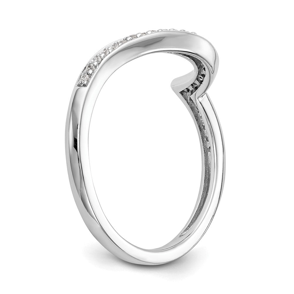 0.11ct. CZ Solid Real 14k White Gold Wedding Wedding Band Ring