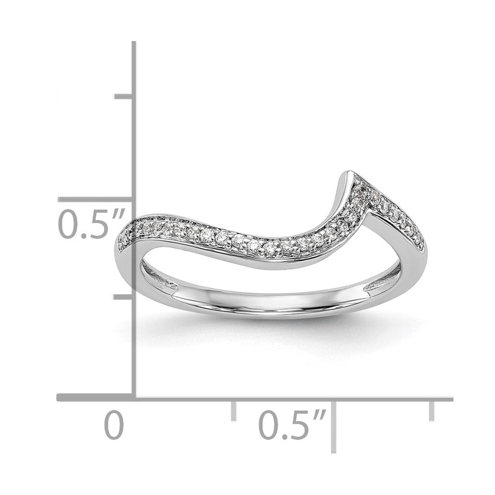 0.11ct. CZ Solid Real 14k White Gold Wedding Wedding Band Ring