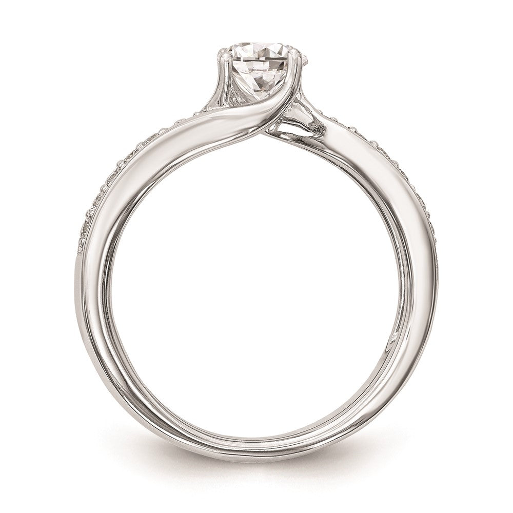 0.50ct. CZ Solid Real 14k White Gold Round By-Pass Engagement Ring