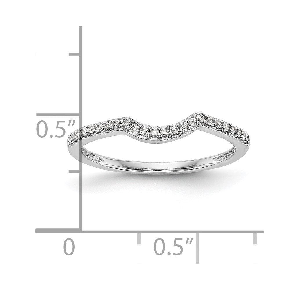 0.12ct. CZ Solid Real 14K White Gold Wedding Wedding Band Ring