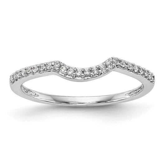 0.12ct. CZ Solid Real 14K White Gold Wedding Wedding Band Ring