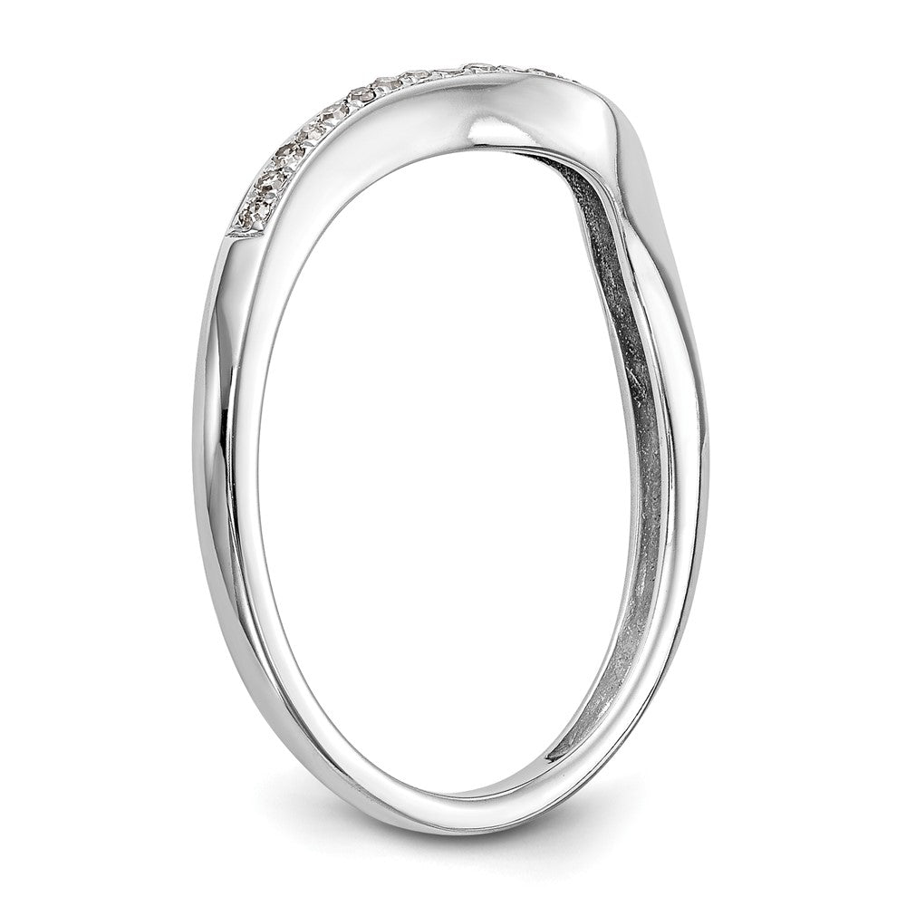 0.07ct. CZ Solid Real 14k White Gold Wedding Wedding Band Ring