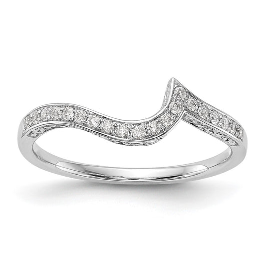 0.16ct. CZ Solid Real 14K White Gold Wedding Wedding Band Ring