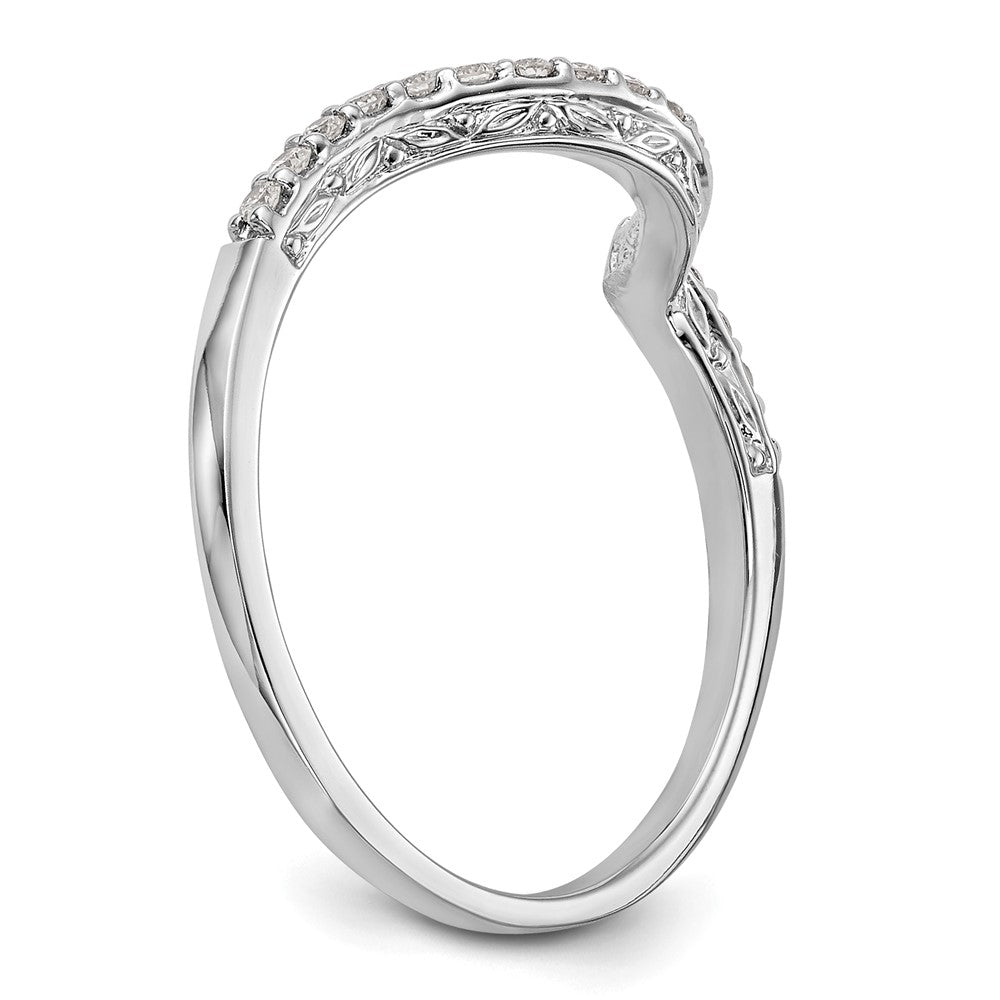 0.16ct. CZ Solid Real 14K White Gold Wedding Wedding Band Ring