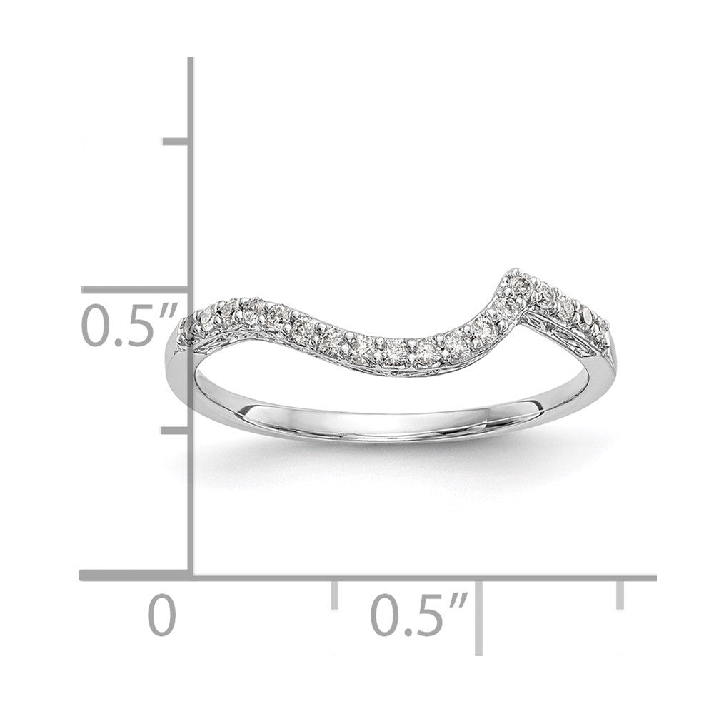 0.16ct. CZ Solid Real 14K White Gold Wedding Wedding Band Ring