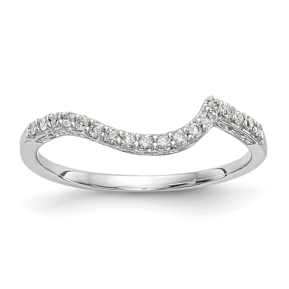 0.16ct. CZ Solid Real 14K White Gold Wedding Wedding Band Ring