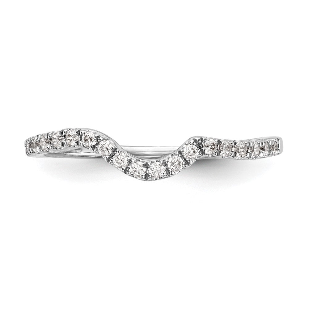 14K White Gold Real Diamond Wedding Band