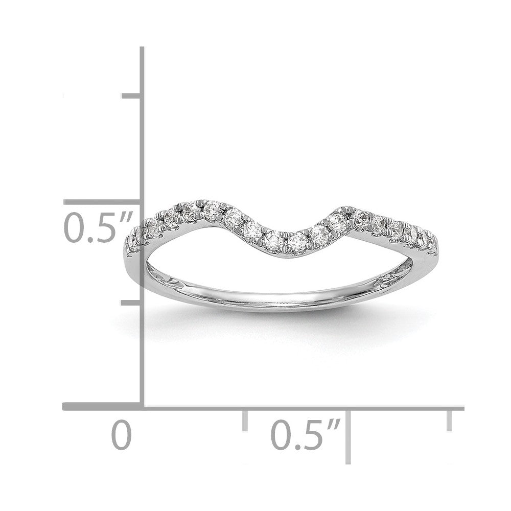 14K White Gold Real Diamond Wedding Band