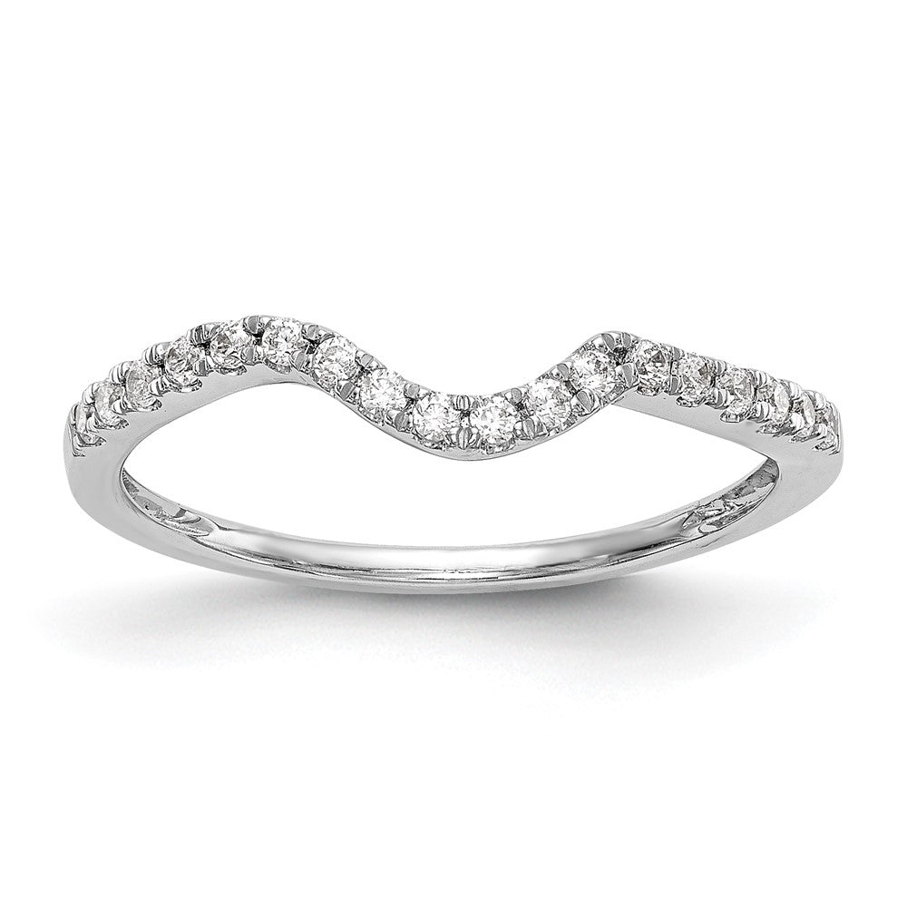 14K White Gold Real Diamond Wedding Band