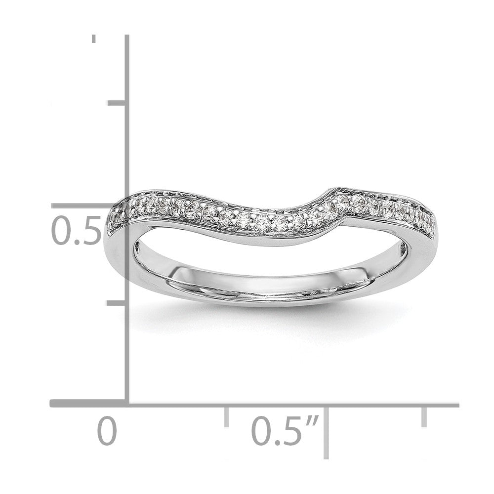 0.12ct. CZ Solid Real 14K White Gold Wedding Wedding Band Ring