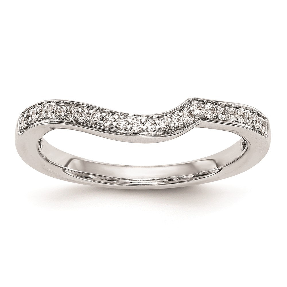 0.12ct. CZ Solid Real 14K White Gold Wedding Wedding Band Ring