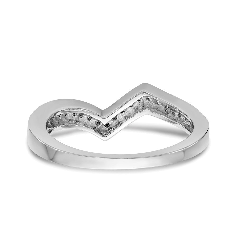 14k White Gold Real Diamond Contour Wedding Band