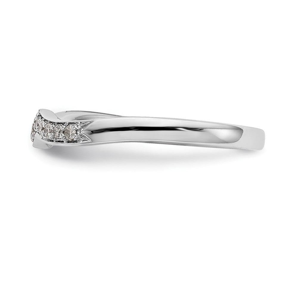 0.13ct. CZ Solid Real 14K White Gold Contoured Wedding Wedding Band Ring