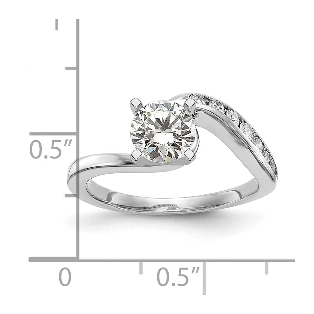 0.15ct. CZ Solid Real 14K White Gold Peg Set Engagement Ring