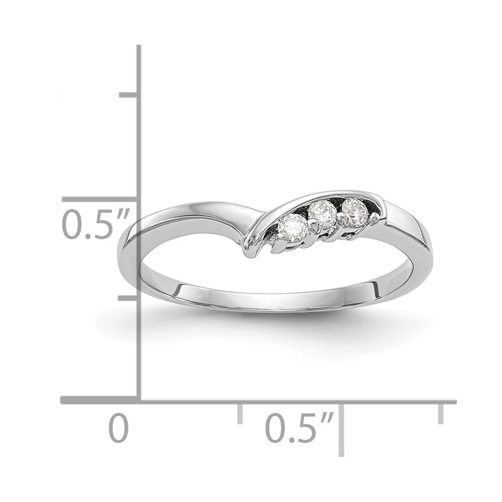 0.06ct. CZ Solid Real 14k White Gold Wedding Wedding Band Ring