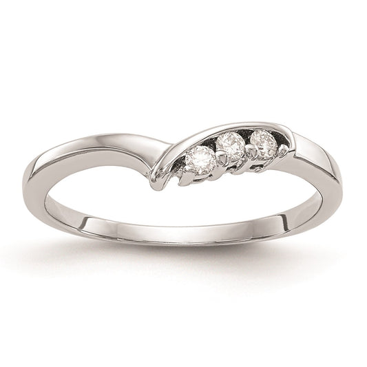 14k White Gold Real Diamond Wedding Band