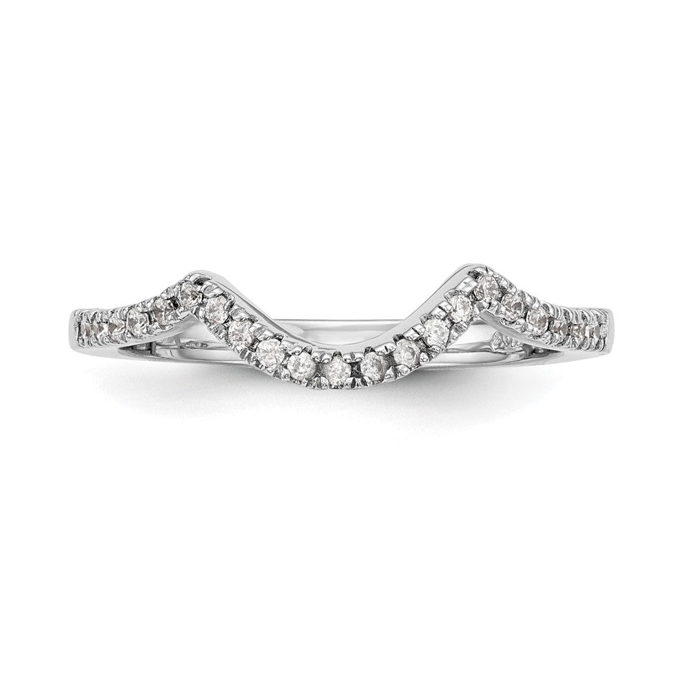 14k White Gold Real Diamond Wedding Band