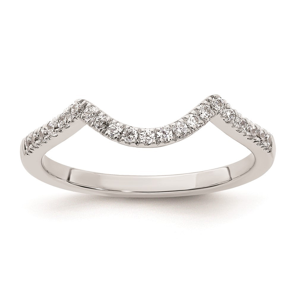 14k White Gold Real Diamond Wedding Band