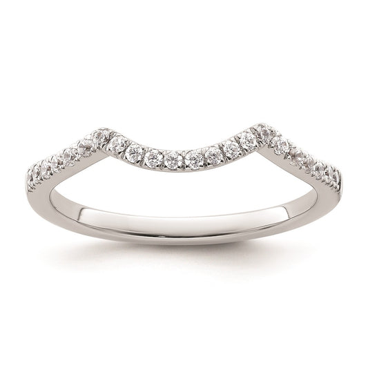 14k White Gold Real Diamond Wedding Band