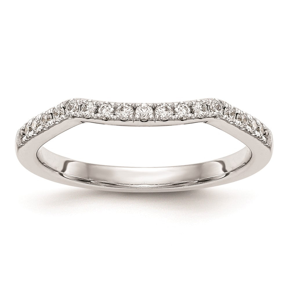 14k White Gold Real Diamond Wedding Band