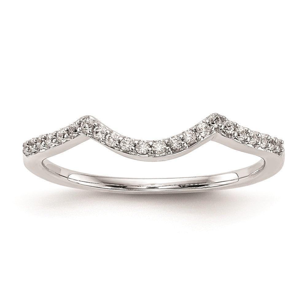 0.13ct. CZ Solid Real 14k White Gold Wedding Wedding Band Ring