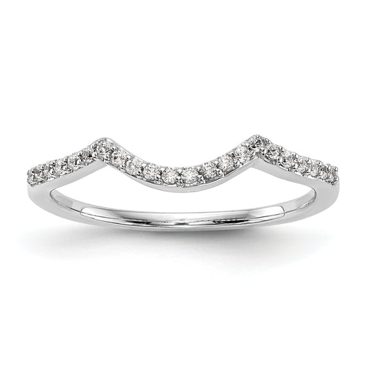 0.13ct. CZ Solid Real 14k White Gold Wedding Wedding Band Ring