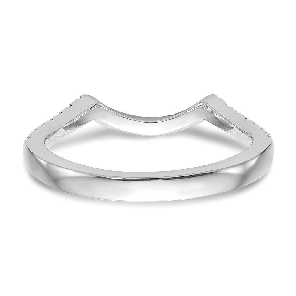 0.10ct. CZ Solid Real 14k White Gold Wedding Wedding Band Ring