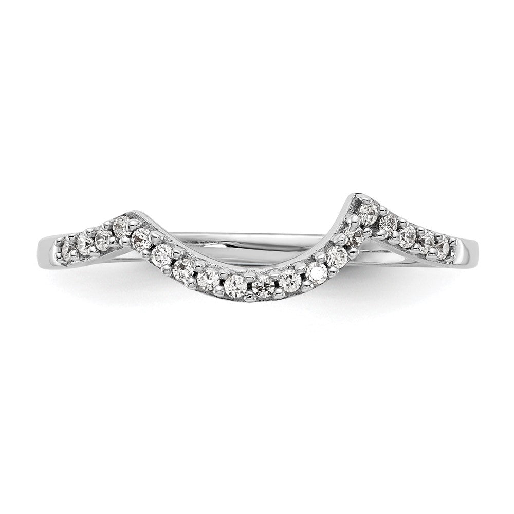 0.10ct. CZ Solid Real 14k White Gold Wedding Wedding Band Ring