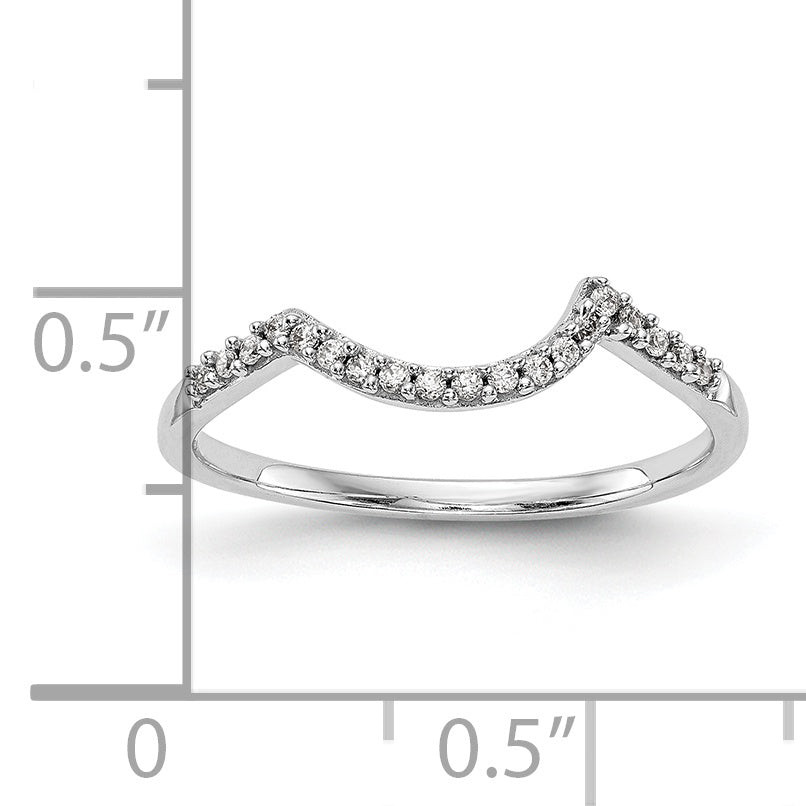 0.10ct. CZ Solid Real 14k White Gold Wedding Wedding Band Ring