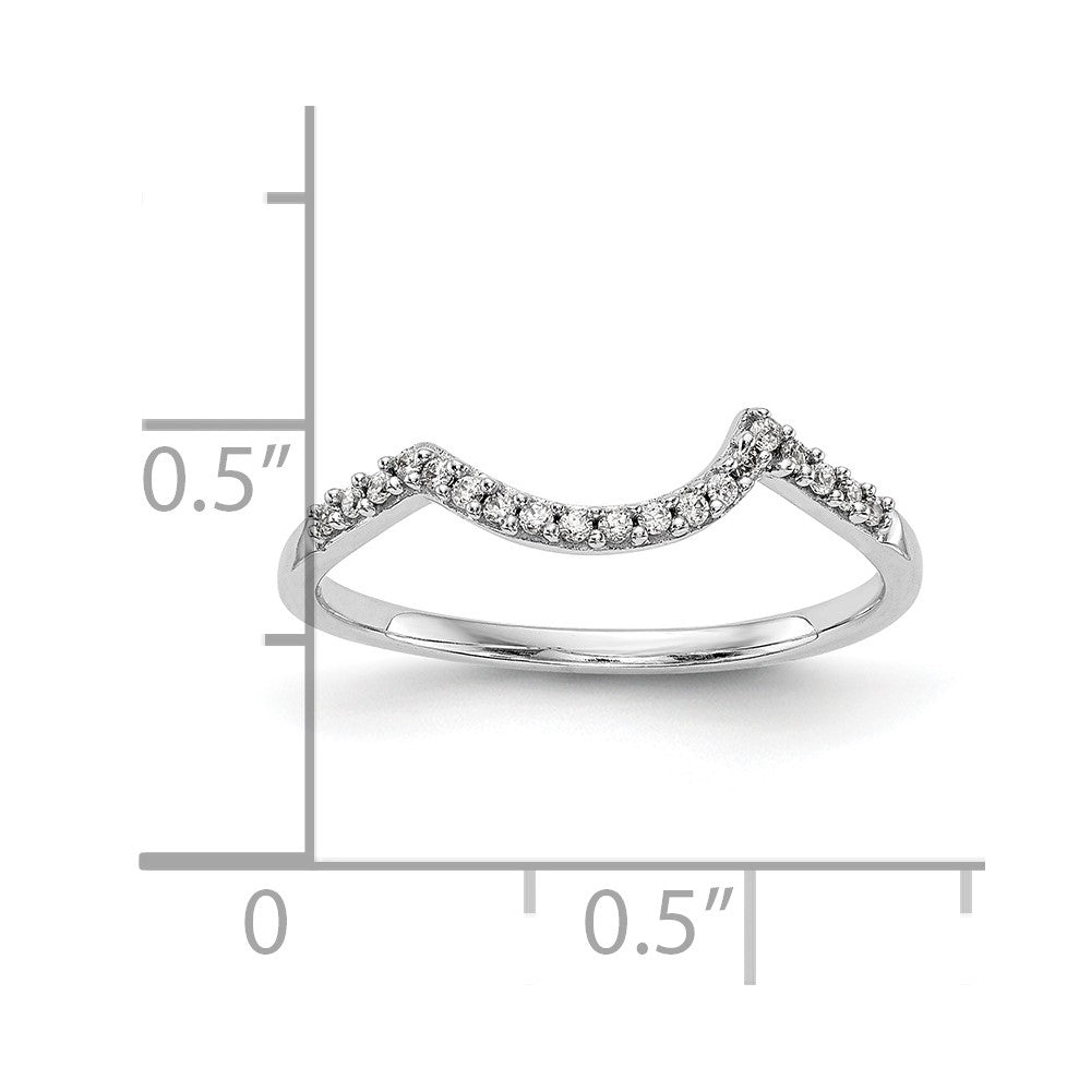 0.10ct. CZ Solid Real 14k White Gold Wedding Wedding Band Ring