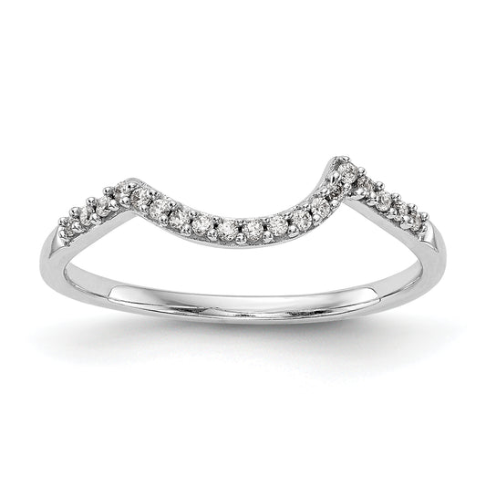 0.10ct. CZ Solid Real 14k White Gold Wedding Wedding Band Ring