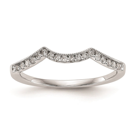 14k White Gold Real Diamond Wedding Band