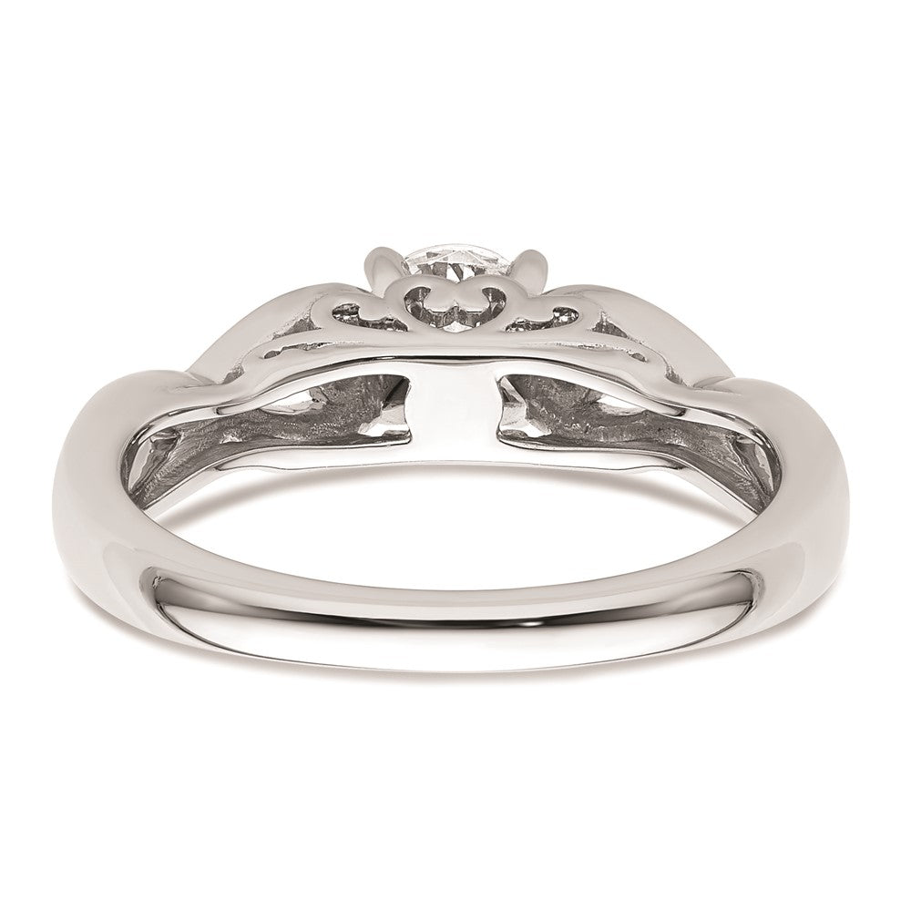 0.07ct. CZ Solid Real 14k White Gold Peg Set Infinity Engagement Ring