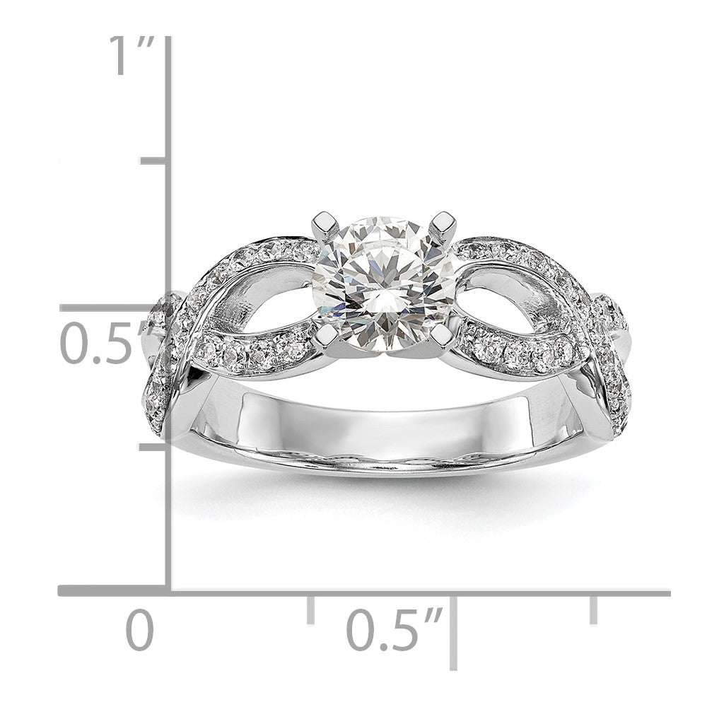 0.38ct. CZ Solid Real 14k White Gold Peg Set Infinity Engagement Ring