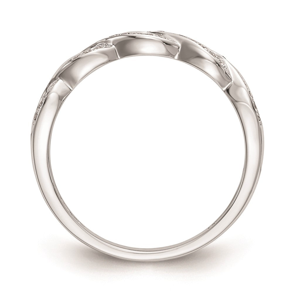 14k White Gold Real Diamond Wedding Band