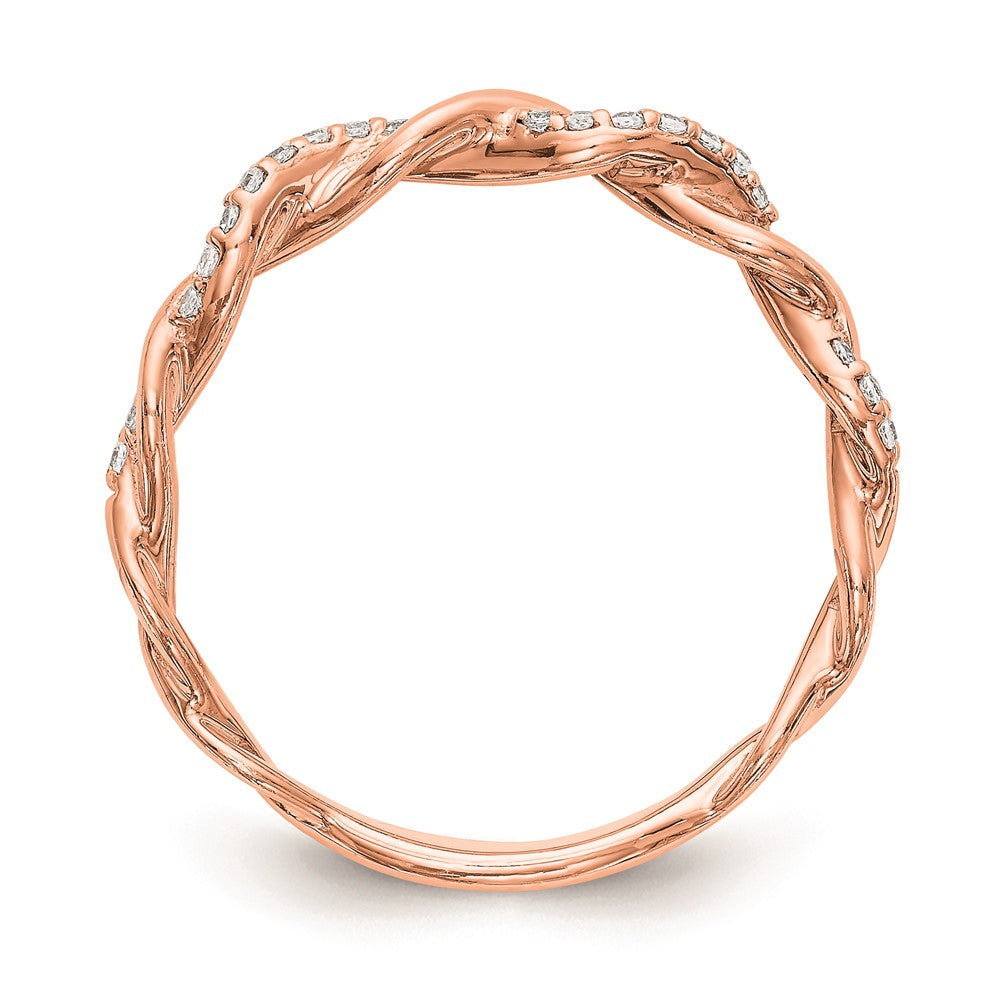 14k Rose Gold Real Diamond Wedding Band