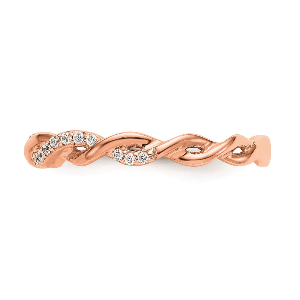 14k Rose Gold Real Diamond Wedding Band