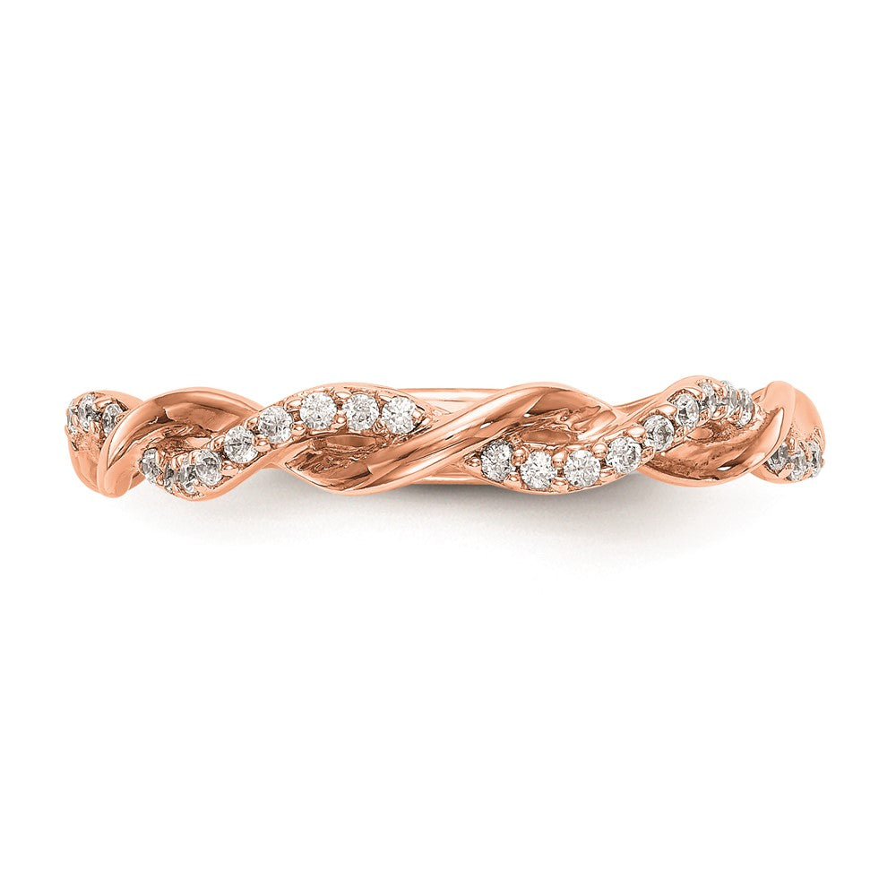 14k Rose Gold Real Diamond Wedding Band