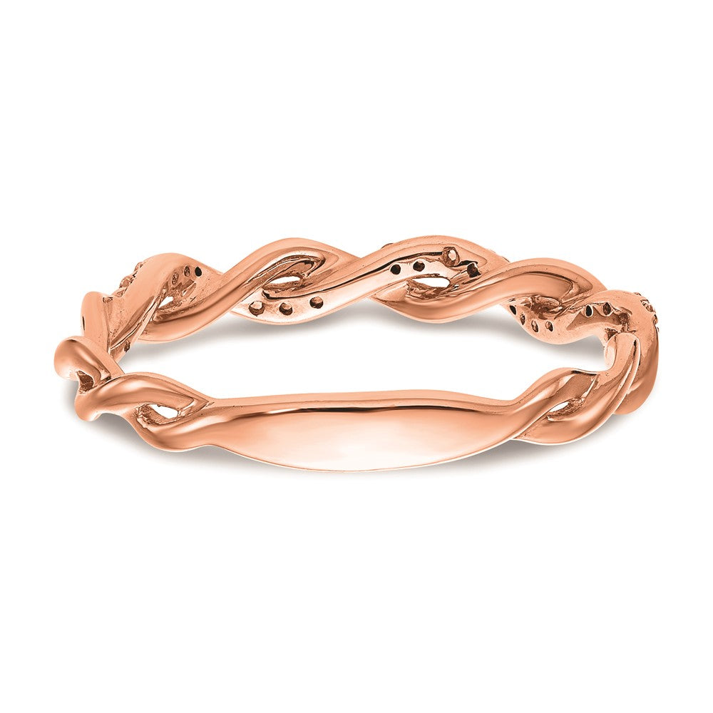 14k Rose Gold Real Diamond Wedding Band