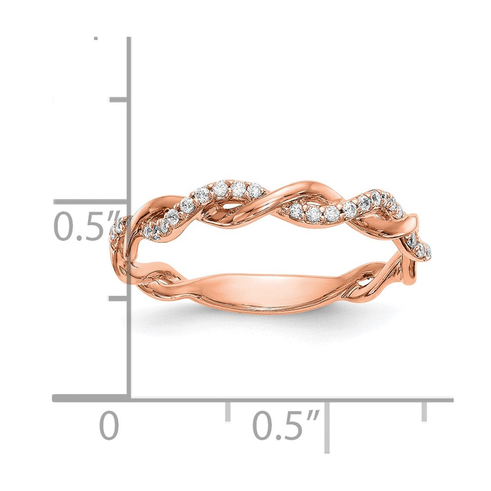 14k Rose Gold Real Diamond Wedding Band