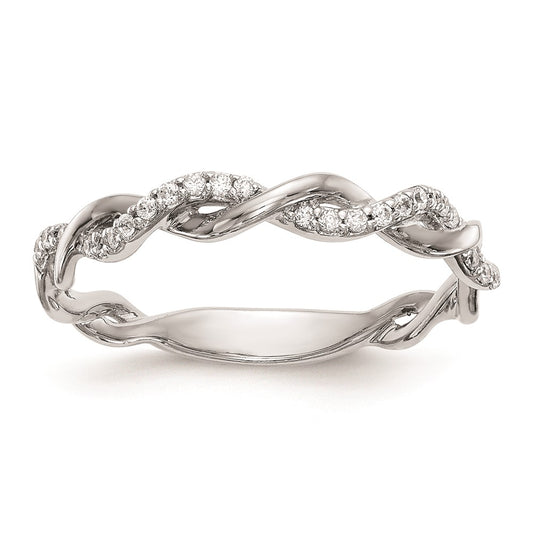 14K White Gold Real Diamond Wedding Band